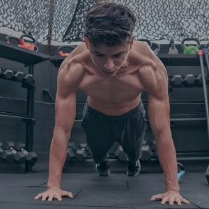 Young man doing push ups